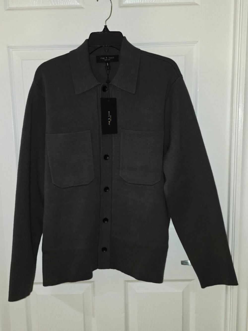 Rag & Bone Hunter Knit Shirt Jacket - Dark Grey